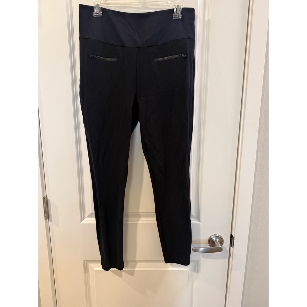 Cabi Black High Rise Zip Pocket Leggings Slim Fit Pull On Pants 4323 Women's M‎